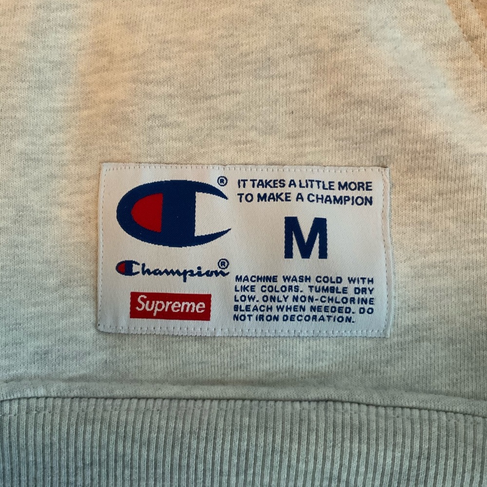 SUPREME X CHAMPION Arc Logo Zip Up (ASH GREY) - Picture 4 of 6